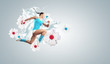 Image of sport woman jumping