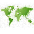Triangular World Map with largest cities in the world