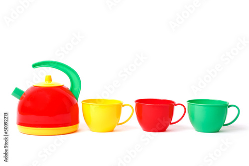 Photo: teapot and three cups teapot and three cups