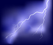 white lightning in dark lilac sky