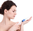 Photo: Beautiful woman gets an injection in her face Beautiful woman gets an injection in her face