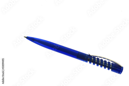 Photo: automatic ball pen on a white background automatic ball pen on a white background