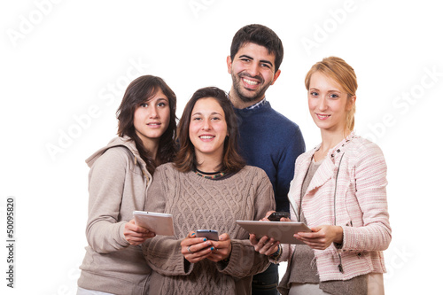 Photo: Group of Friends with Digital Devices Group of Friends with Digital Devices