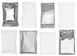 white silver aluminum paper bag package food template
