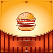 Hot Hamburger. Vector graphic Illustration with place for text