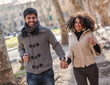 Young Couple Running in the City