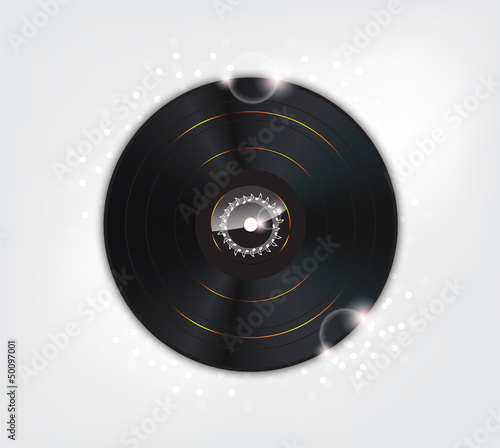 Vector: Music Background with Glow vinyl plate Music Background with Glow vinyl plate