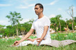 In lotus position