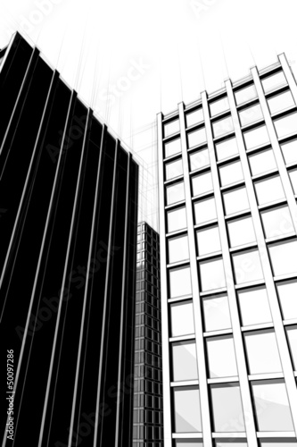 Illustration: dark drawing of urban architecture dark drawing of urban architecture