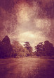woodland on textured background
