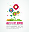 Vector: colorful flowers , summer time colorful flowers , summer time