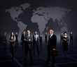 business team formed of young businessmen standing