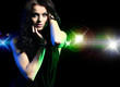 Foto: Portrait of dancing girl on disco party Portrait of dancing girl on disco party