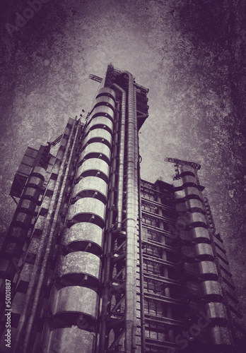 Photo: steel tower on textured background steel tower on textured background