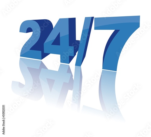 Vector: 24/7 - 3D concept 24/7 - 3D concept