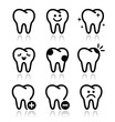Tooth , teeth vector icons set