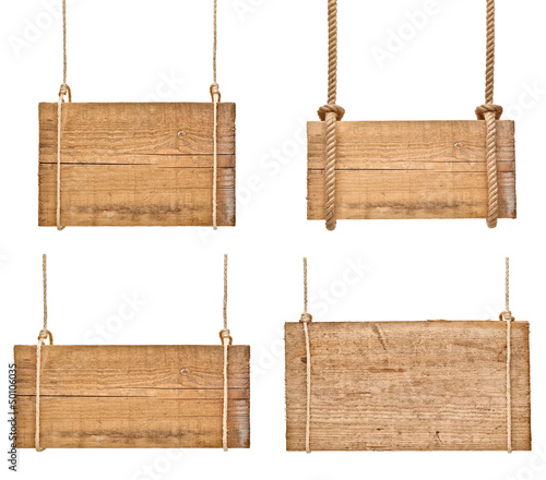 Photo: wooden sign background message rope hanging wooden sign background message rope hanging