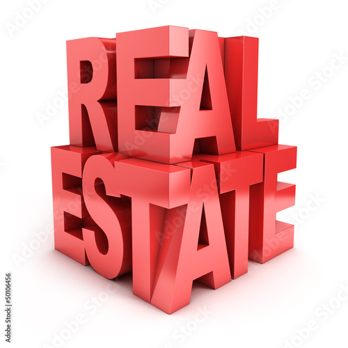 Illustration: real estate 3d letters real estate 3d letters