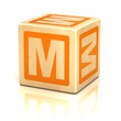 letter m alphabet cubes font