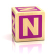 letter n alphabet cubes font