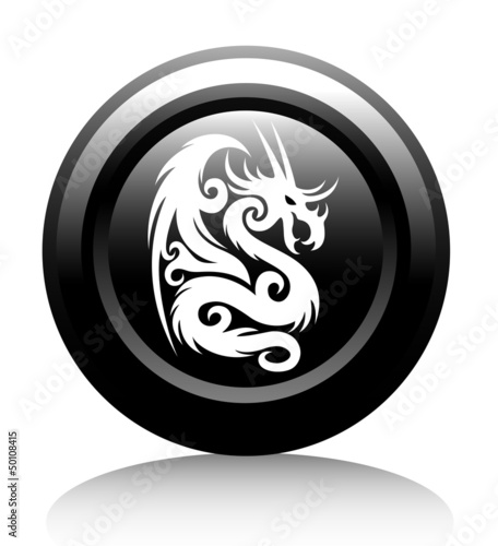 Vector: web icon with white dragon web icon with white dragon