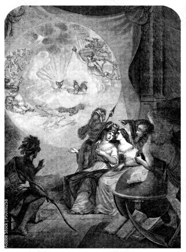 Illustration: North American History - Fantasy Scene - 18th century North American History - Fantasy Scene - 18th century