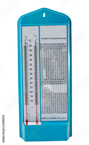 Photo: Psychrometric hygrometer isolated Psychrometric hygrometer isolated