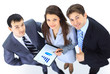 Top view of a group of business people