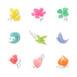 Vector: Multicolored nature – set of elegant vector design elements Multicolored nature – set of elegant vector design elements