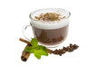 Coffee with milk and cinnamon