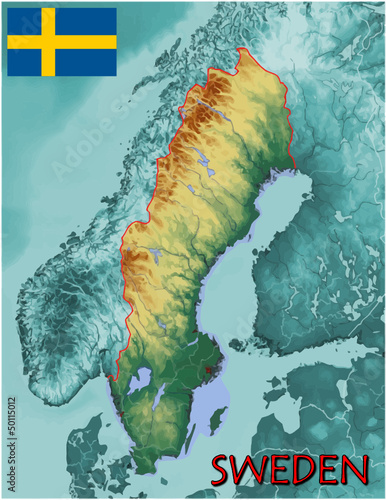 Vector: Sweden Europe national emblem map symbol motto Sweden Europe national emblem map symbol motto