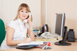 businesswoman  speaking by telephone