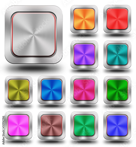 Illustration: Aluminum glossy icon, button #01 Aluminum glossy icon, button #01