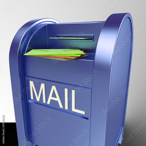 Illustration: Mail On Mailbox Showing Delivered Correspondence Mail On Mailbox Showing Delivered Correspondence