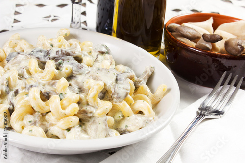 Photo: pasta with mushroom and basil pasta with mushroom and basil