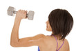Foto: woman back with weights up woman back with weights up