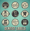 Vector Set: Dentist and Teeth Brushing Labels