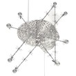 Barbed  wired brain  sign illustration