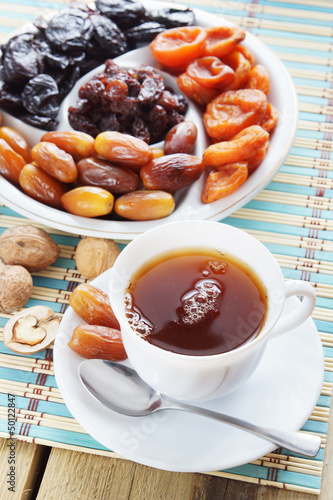 Photo: Dried Fruits And Cup Of Tea Dried Fruits And Cup Of Tea