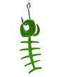 Fish bone on hook
