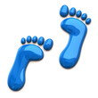 Blue footprints isolated on white background