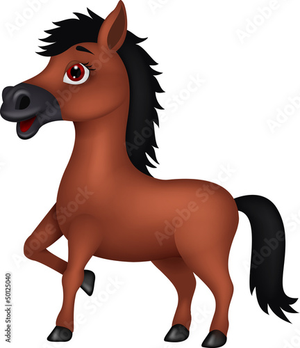 Vector: Brown horse cartoon Brown horse cartoon
