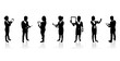 Vector: business people holding tablet screens business people holding tablet screens