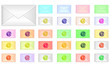 set of envelopes with email sign illustration