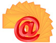 email sign in front of envelopes illustration