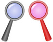 Illustration: two magnifying glass icons two magnifying glass icons