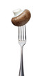 Champignon auf Gabel
