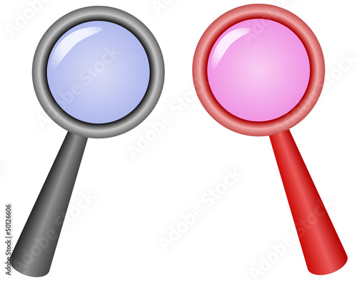 Illustration: two magnifying glass icons two magnifying glass icons