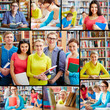 Students in library