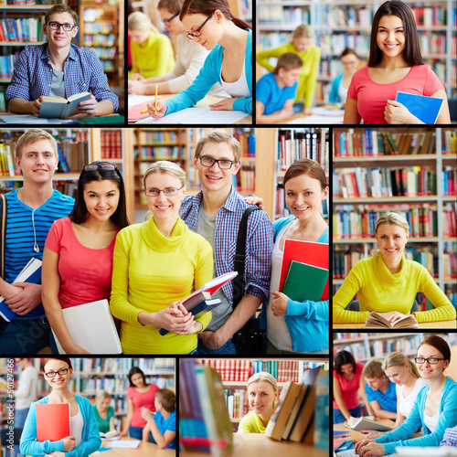 Photo: Students in library Students in library
